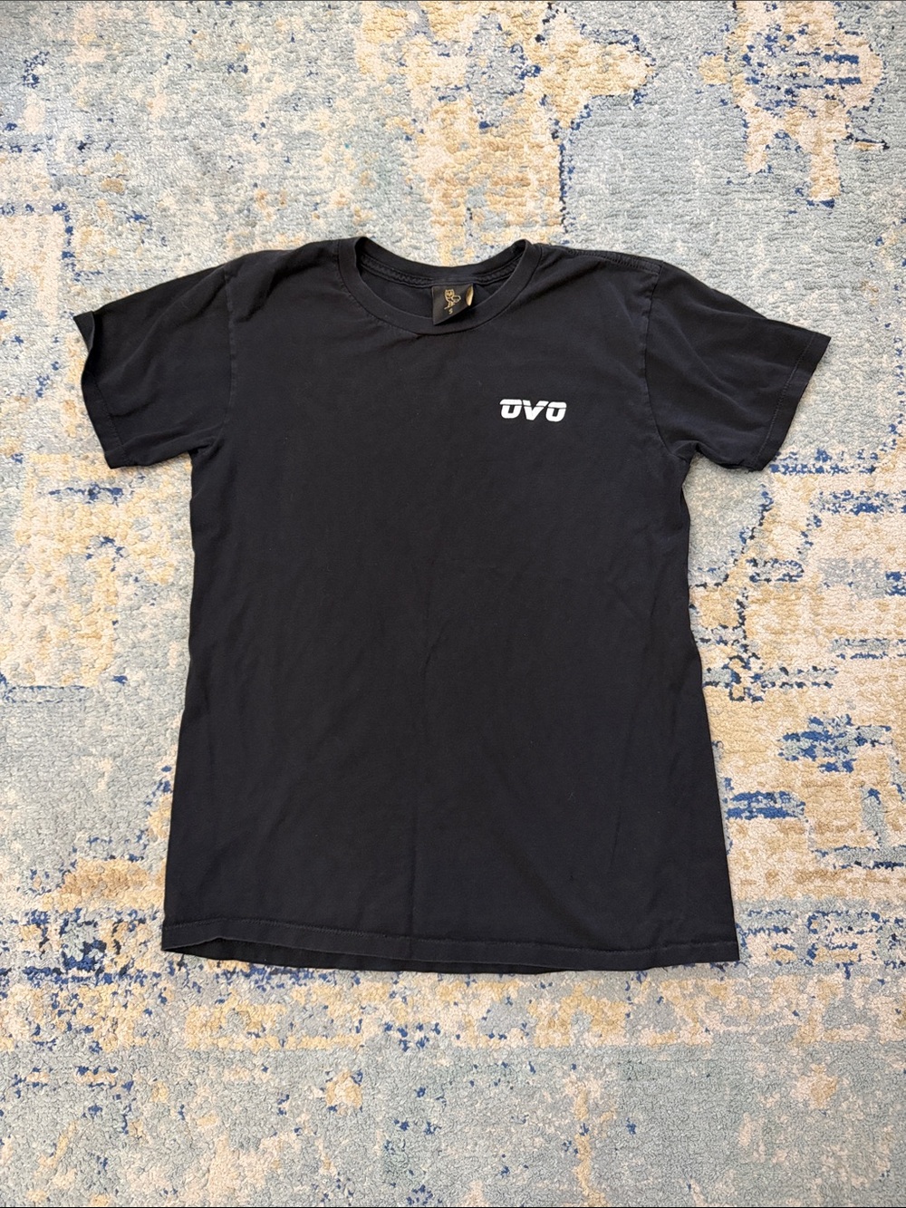 OVO Black Tee with White Chest Logo